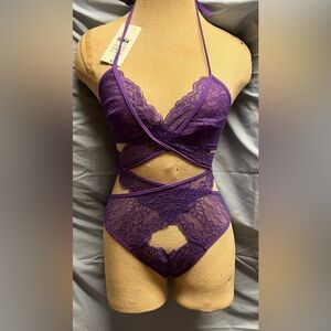 Purple Lace Wrap Women's Intimate Set